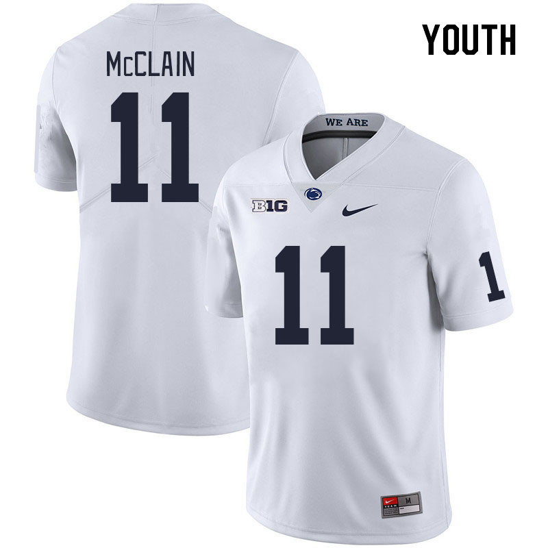 Youth #11 Malik McClain Penn State Nittany Lions College Football Jerseys Stitched Sale-White - Click Image to Close